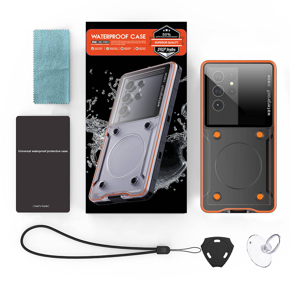 Anti-Knock Airbag Tasarımlı Universal 6.9"inç Su Geçirmez Zore Voter Kapak Siyah