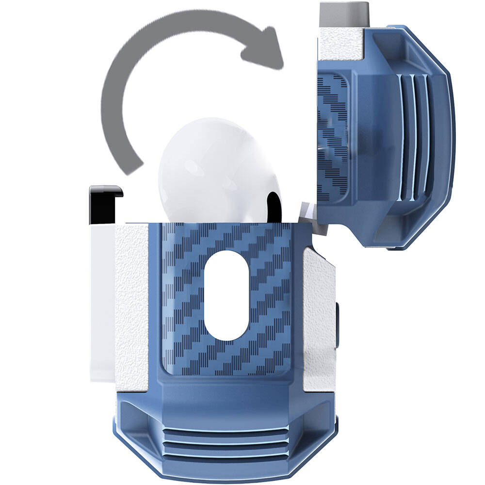 Apple Airpods 3. Nesil Zore Airbag 35 Darbelere Karşı Dayanıklı Düğmeli Kılıf Siyah