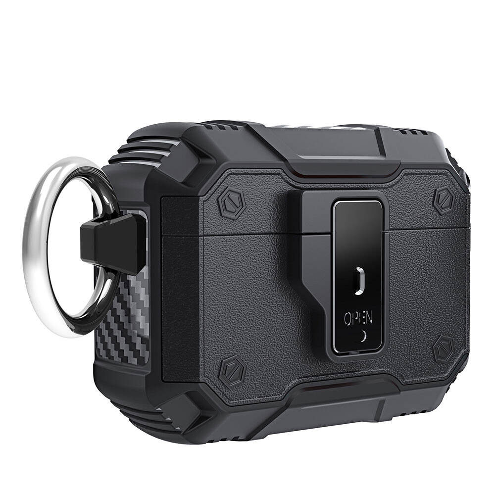 Apple Airpods 3. Nesil Zore Airbag 35 Darbelere Karşı Dayanıklı Düğmeli Kılıf Siyah