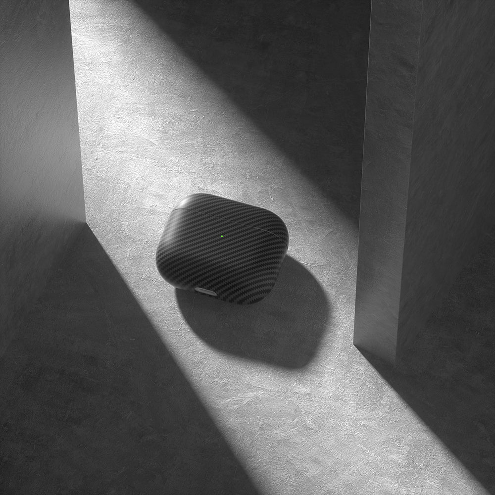 Apple Airpods 3. Nesil Zore Airbag 43 600D Karbon Fiber Kulaklık Kılıfı Siyah