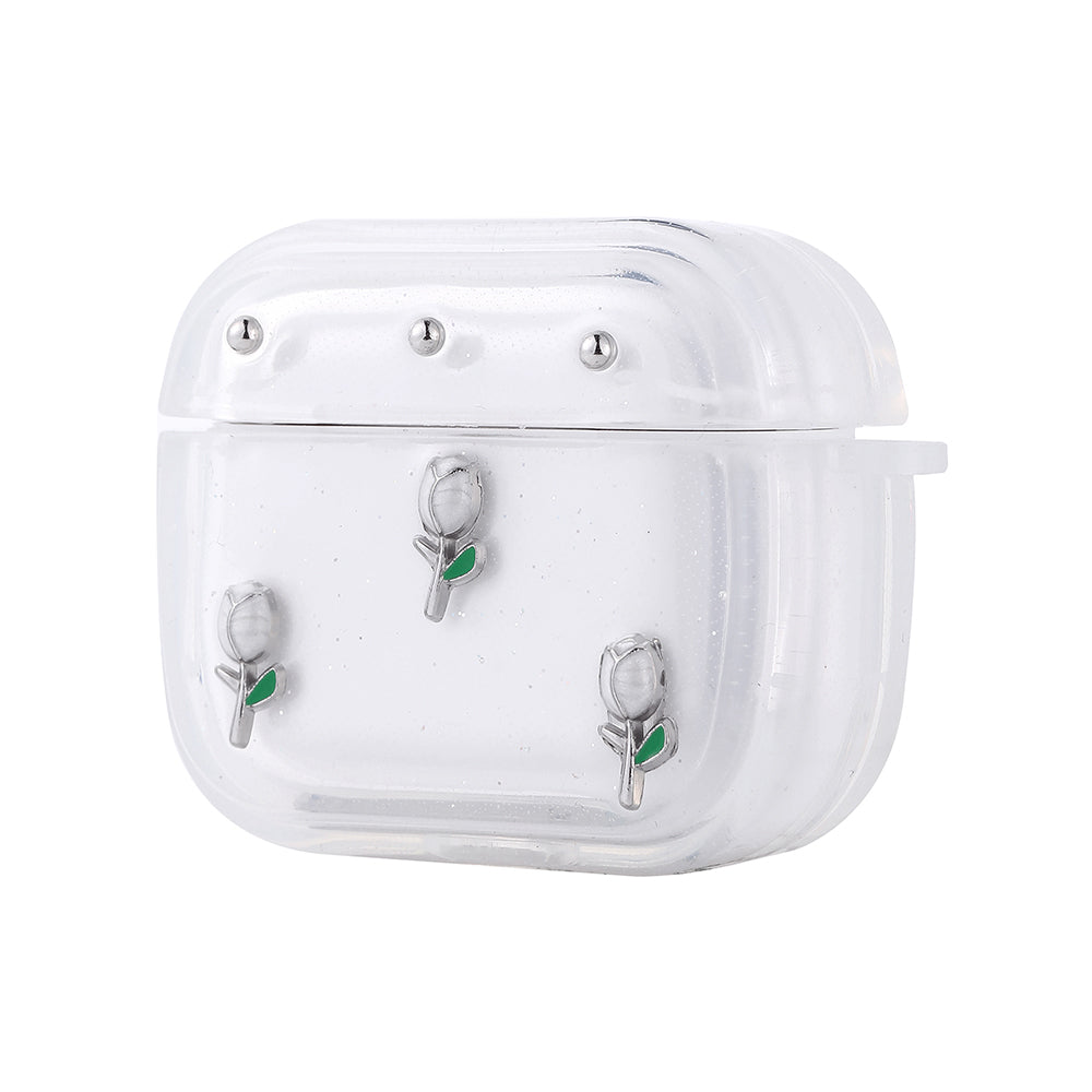 Apple Airpods 3. Nesil Zore Airbag 44 Airbag Tasarımlı Simli Şeffaf Kutup Kılıf Lale