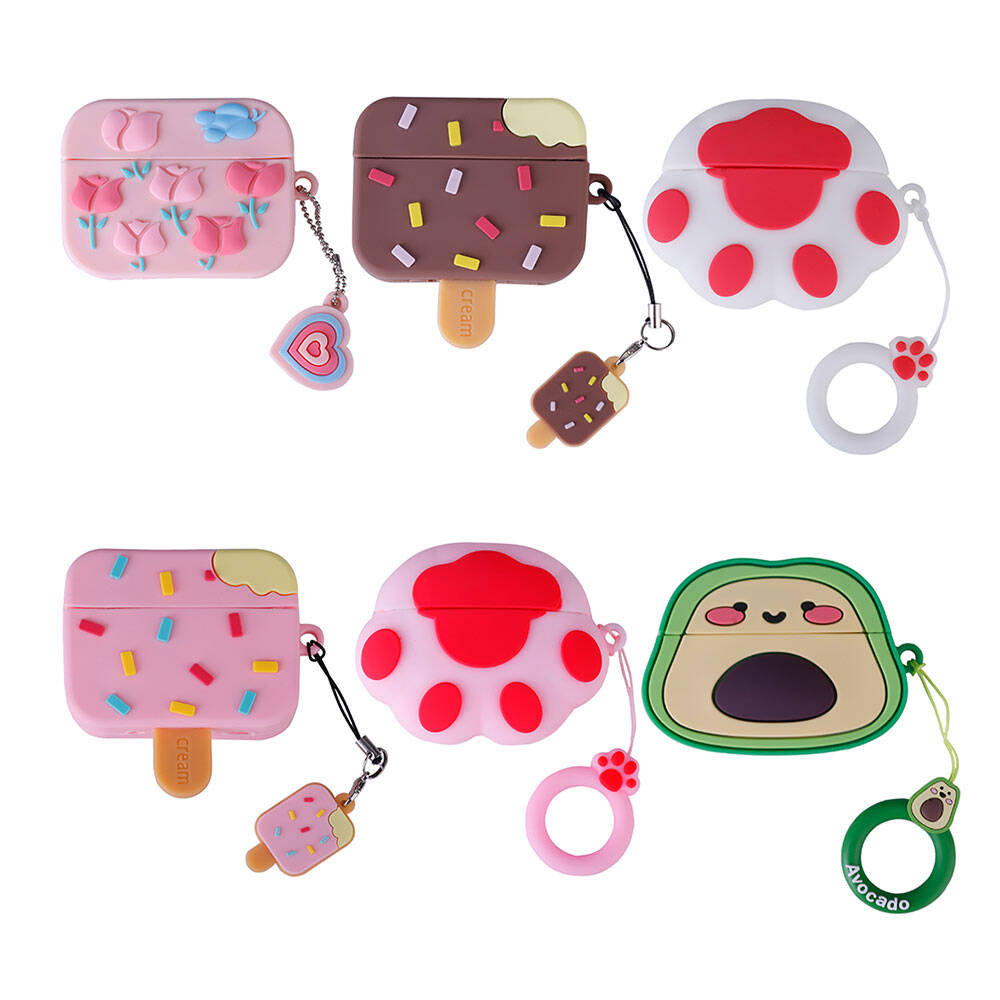 Apple Airpods Pro 2 Zore TPU Kabartma Figürlü İpli Airbag 37 Silikon Kılıf NO59