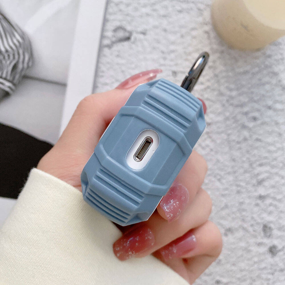 Apple Airpods Zore Airbag 35 Darbelere Karşı Dayanıklı Düğmeli Kılıf Siyah