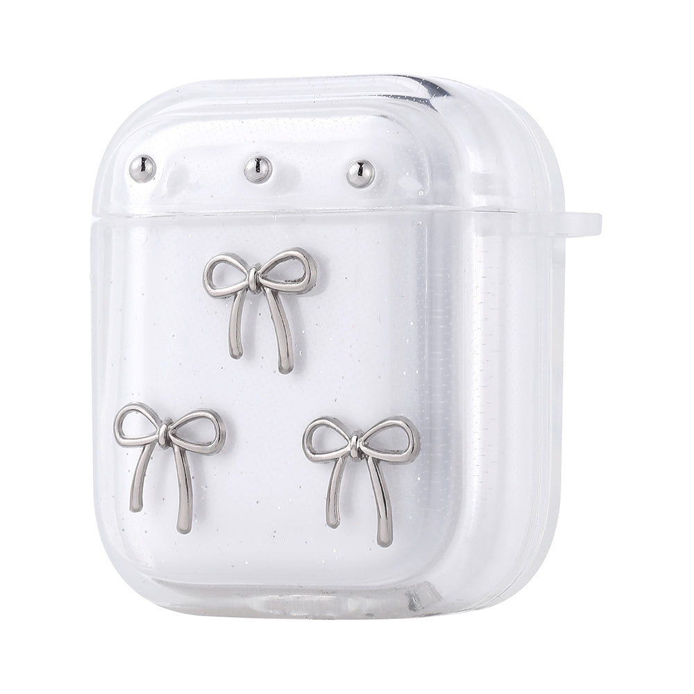 Apple Airpods Zore Airbag 44 Airbag Tasarımlı Simli Şeffaf Kutup Kılıf Fiyonk