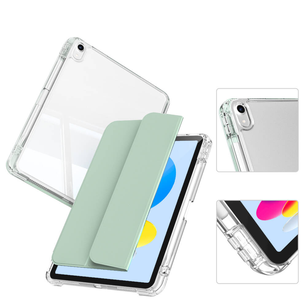 Apple iPad 10.9 2022 (10.Nesil) Kılıf Magnetik Ayrılabilen Airbagli Zore Sliding Tablet Kılıfı Lacivert