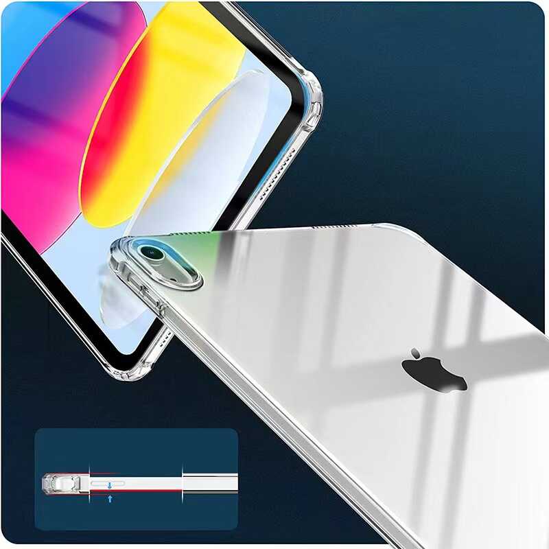 Apple iPad 11.Nesil 2025 Kılıf Zore Tablet Nitro Anti Shock Silikon Kapak Renksiz