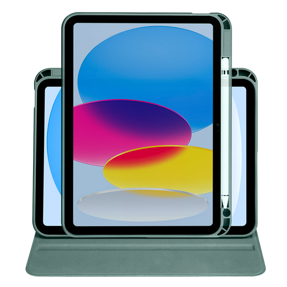 Apple iPad 11.Nesil 2025 Kılıf Zore Termik Kalem Bölmeli Dönebilen Standlı Kılıf Siyah