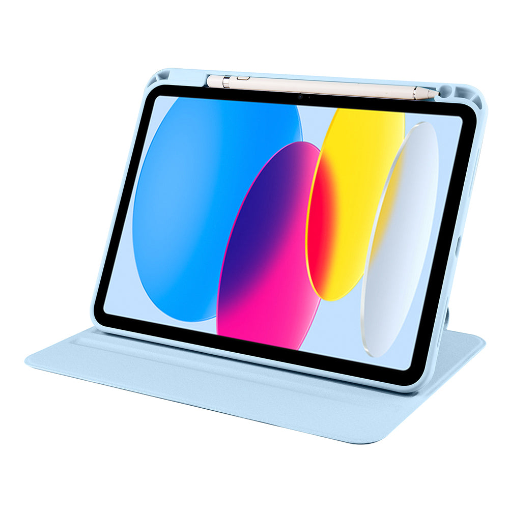 Apple iPad 11.Nesil 2025 Kılıf Zore Termik Kalem Bölmeli Dönebilen Standlı Kılıf Siyah