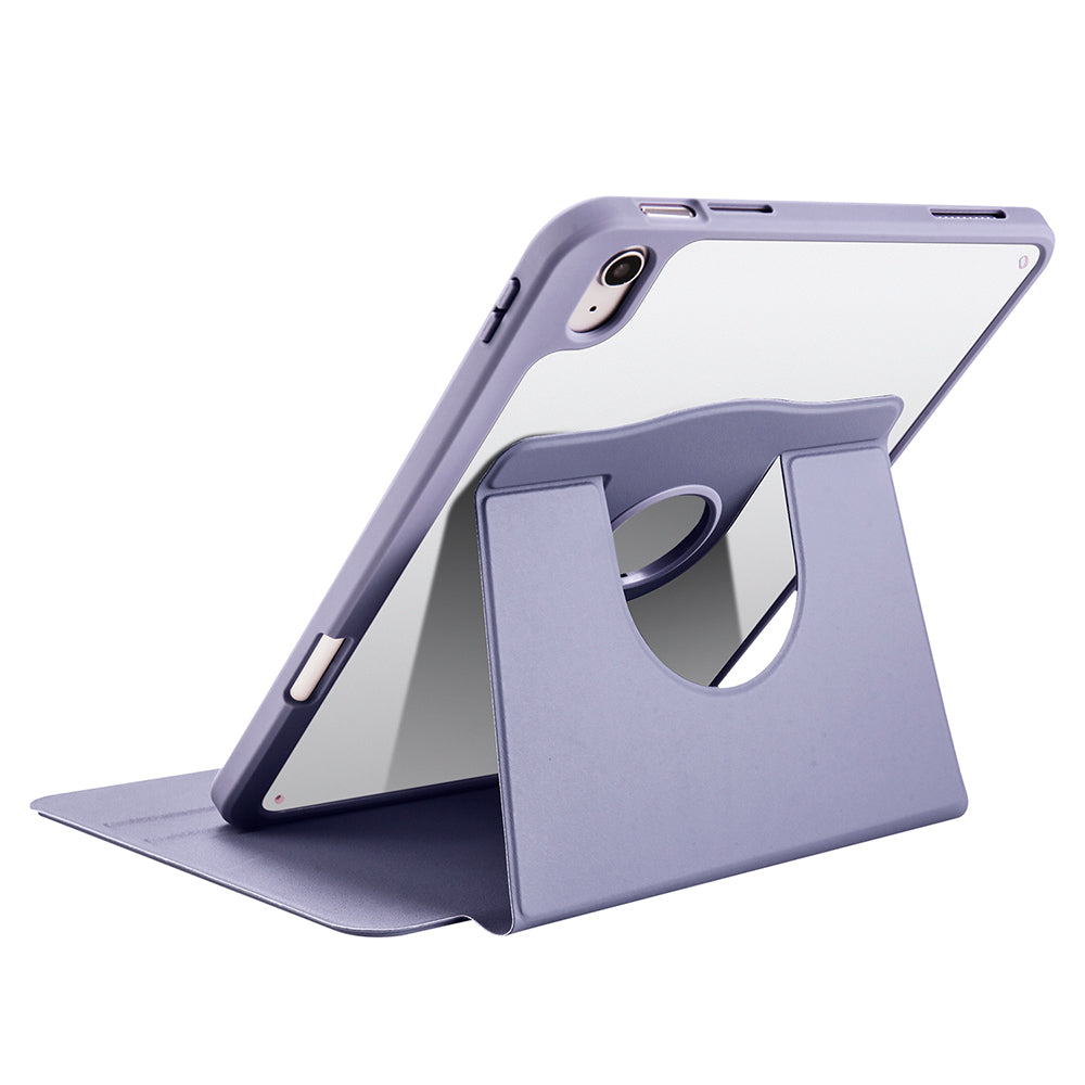 Apple iPad 11.Nesil 2025 Kılıf Zore Termik Kalem Bölmeli Dönebilen Standlı Kılıf Lavendery Gray