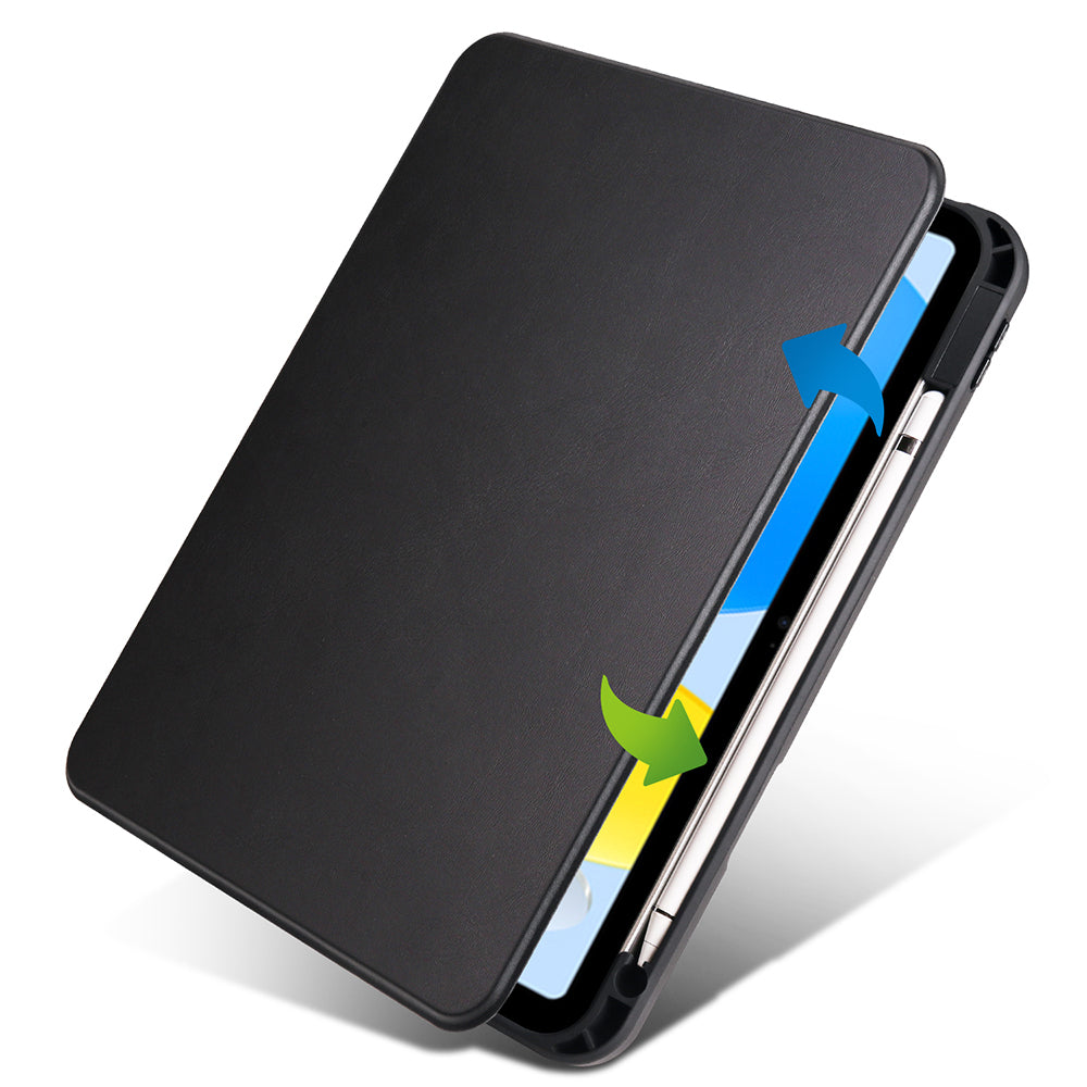 Apple iPad 11.Nesil 2025 Kılıf Zore Termik Kalem Bölmeli Dönebilen Standlı Kılıf Gri