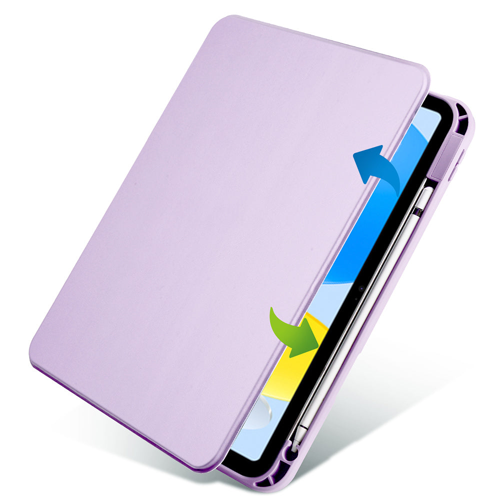 Apple iPad 11.Nesil 2025 Kılıf Zore Termik Kalem Bölmeli Dönebilen Standlı Kılıf Mavi