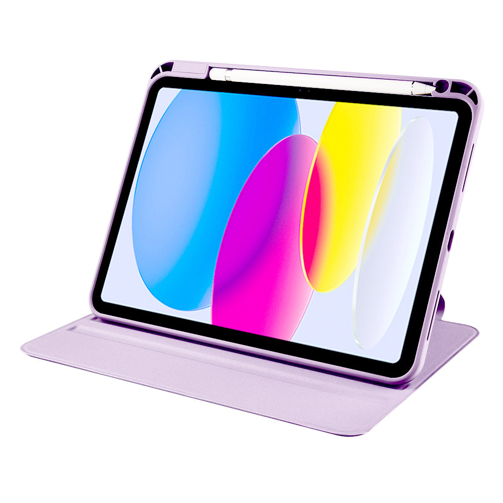 Apple iPad 11.Nesil 2025 Kılıf Zore Termik Kalem Bölmeli Dönebilen Standlı Kılıf Lila