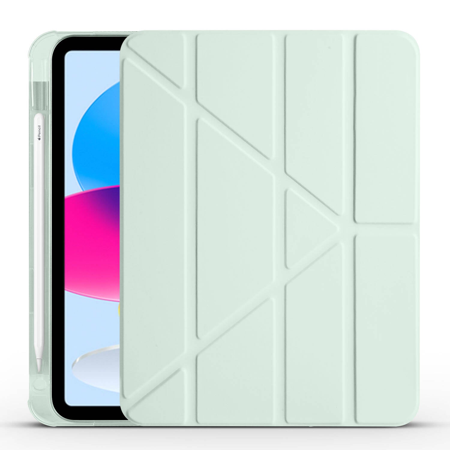 Apple iPad 11.Nesil 2025 Kılıf Zore Tri Folding Kalem Bölmeli Standlı Kılıf Yeşil