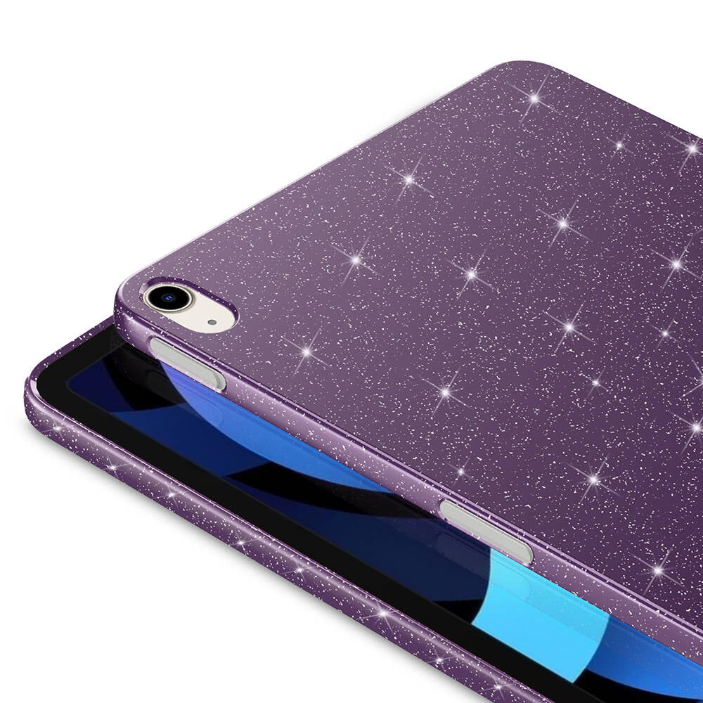 Apple iPad 11.Nesil 2025 Simli Parlak Görünümlü Zore Tablet Koton Kılıf Pembe