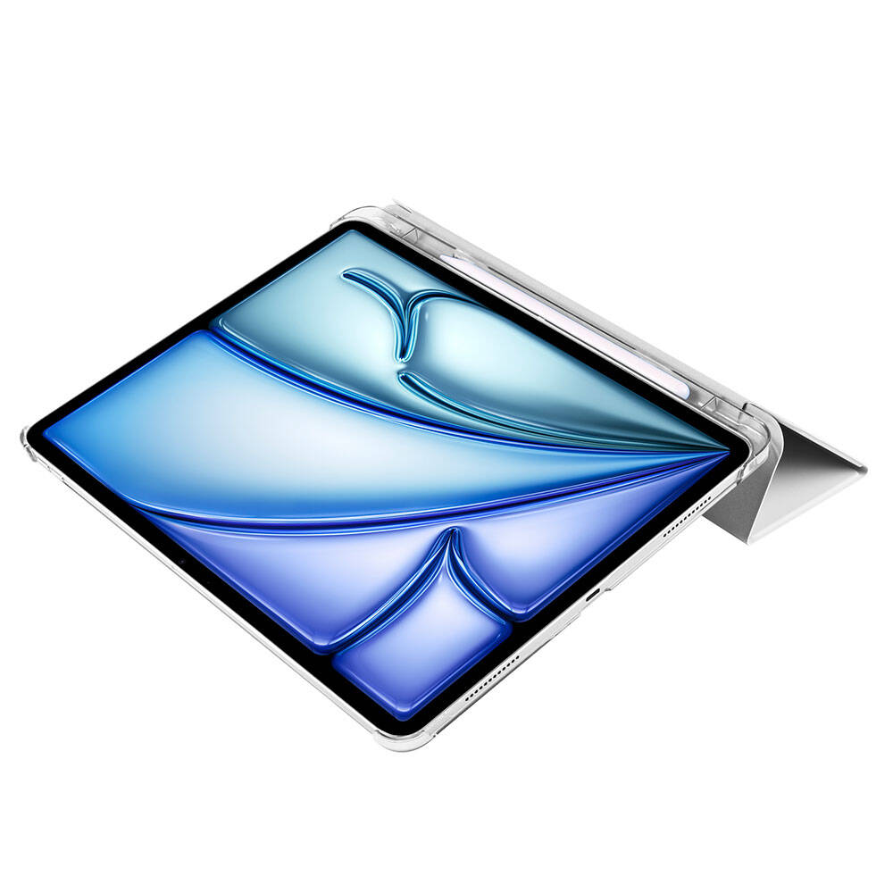 Apple iPad Air 10.9 2020 (4.Nesil) Zore Smart Cover Kalem Bölmeli Standlı 1-1 Kılıf Kırmızı