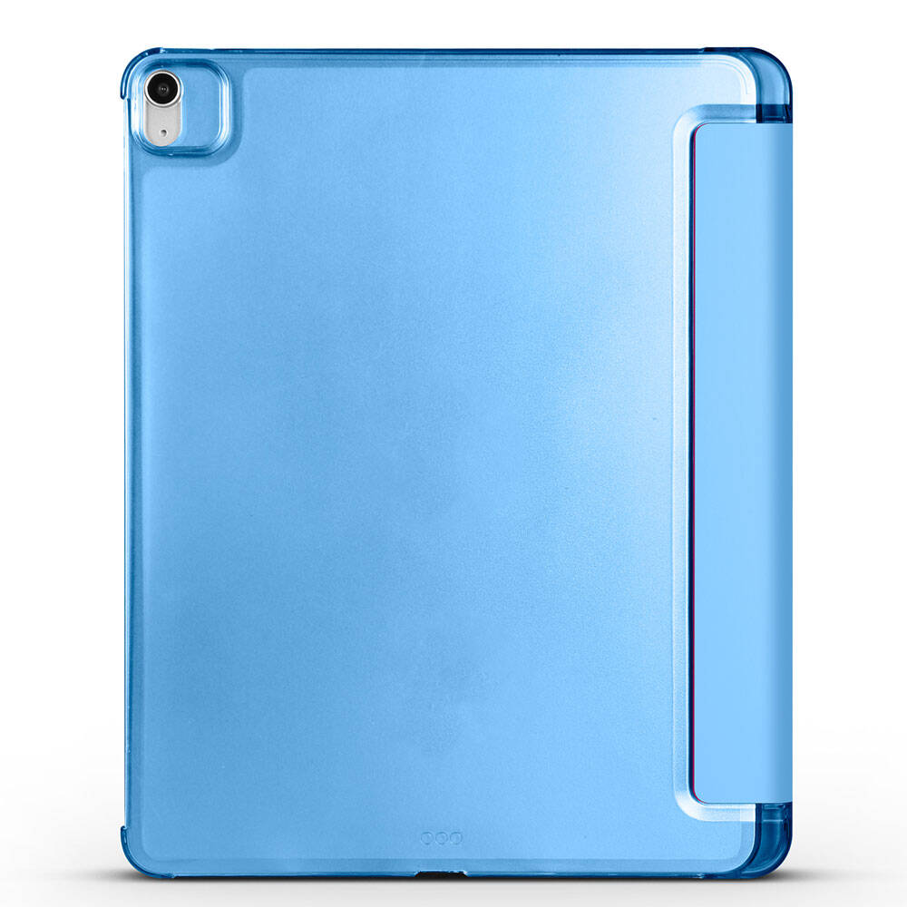 Apple iPad Air 10.9 2022 (5.Nesil) Zore Smart Cover Kalem Bölmeli Standlı 1-1 Kılıf Mavi
