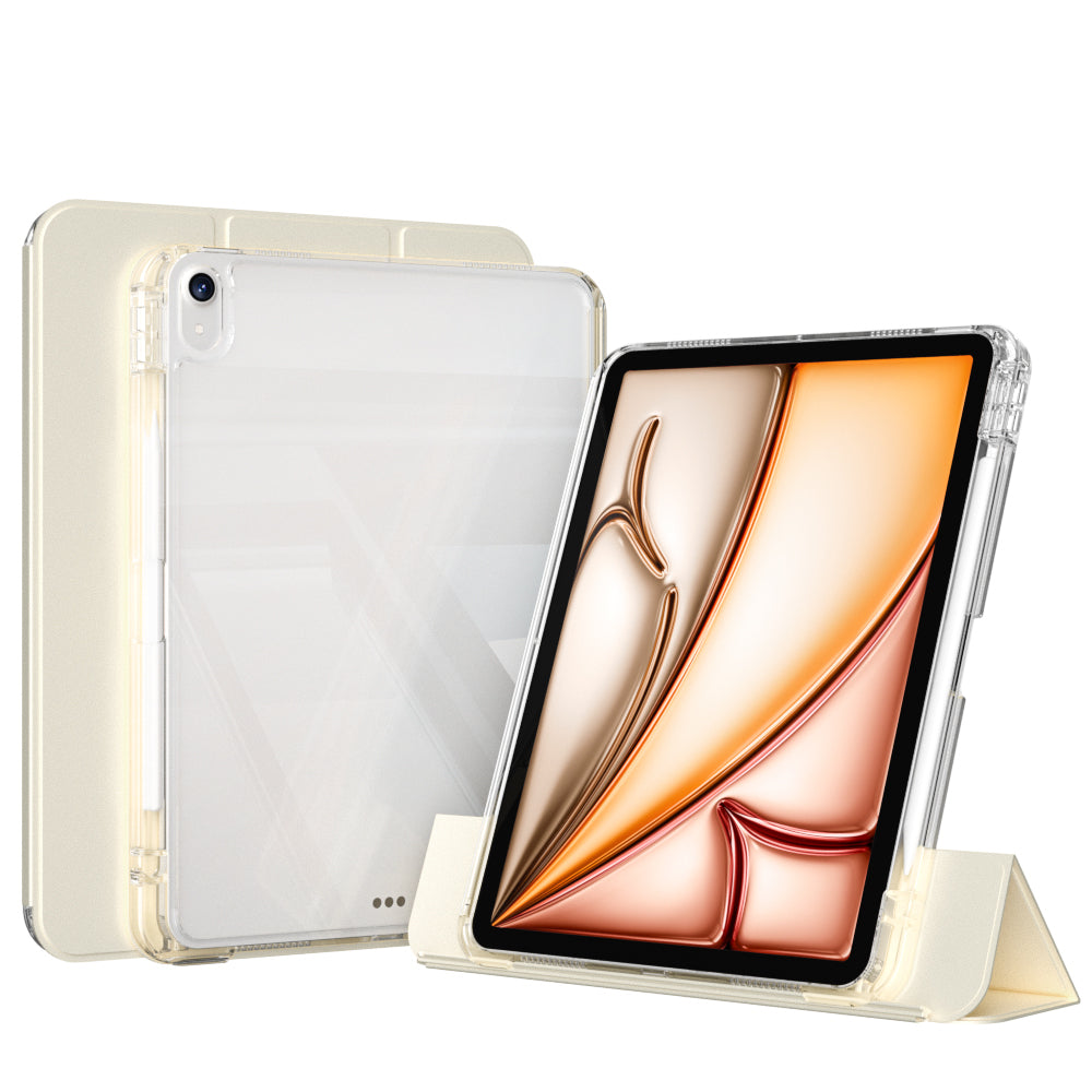 Apple iPad Air 11 2024 Kılıf Magnetik Ayrılabilen Airbagli Zore Sliding Tablet Kılıfı Gold