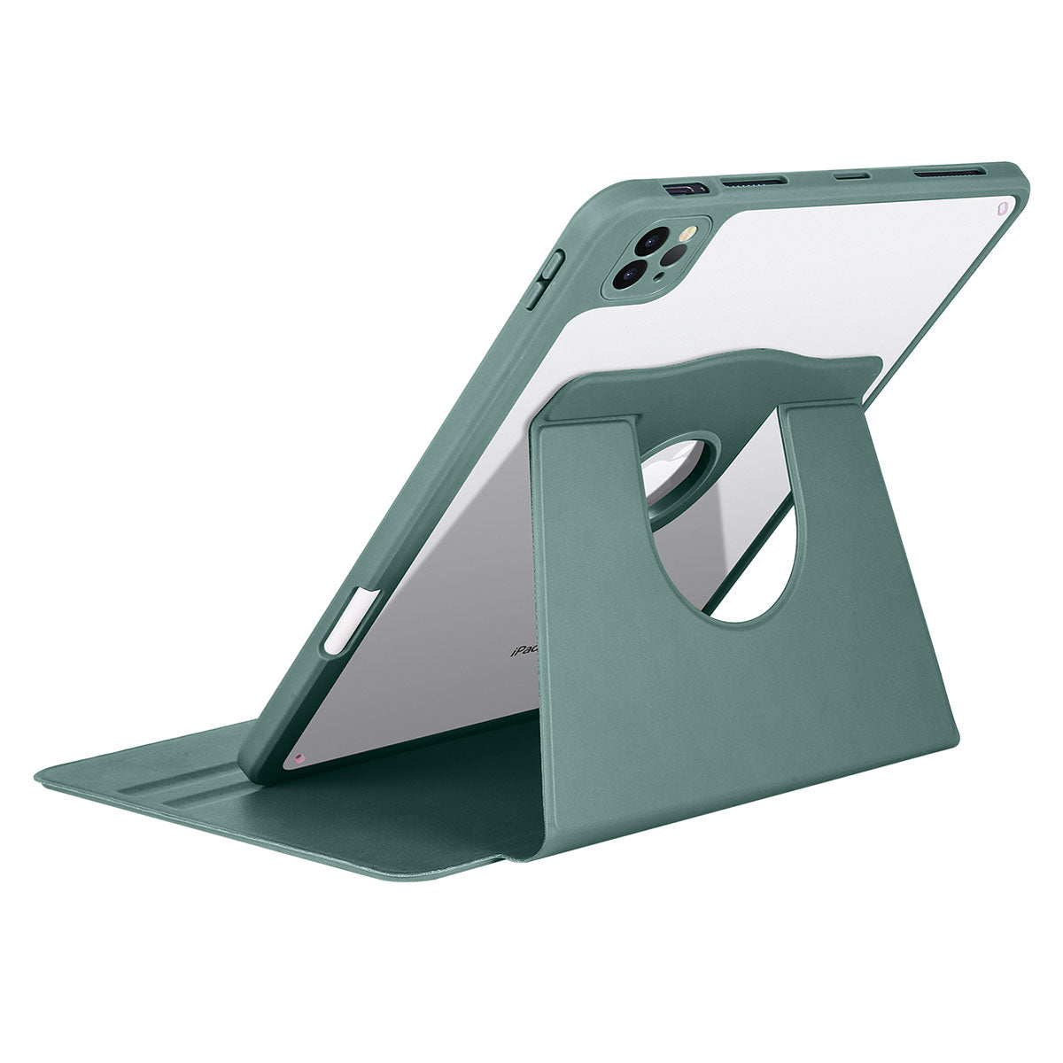 Apple iPad Air 11 2024 Kılıf Zore Termik Kalem Bölmeli Dönebilen Standlı Kılıf Gri