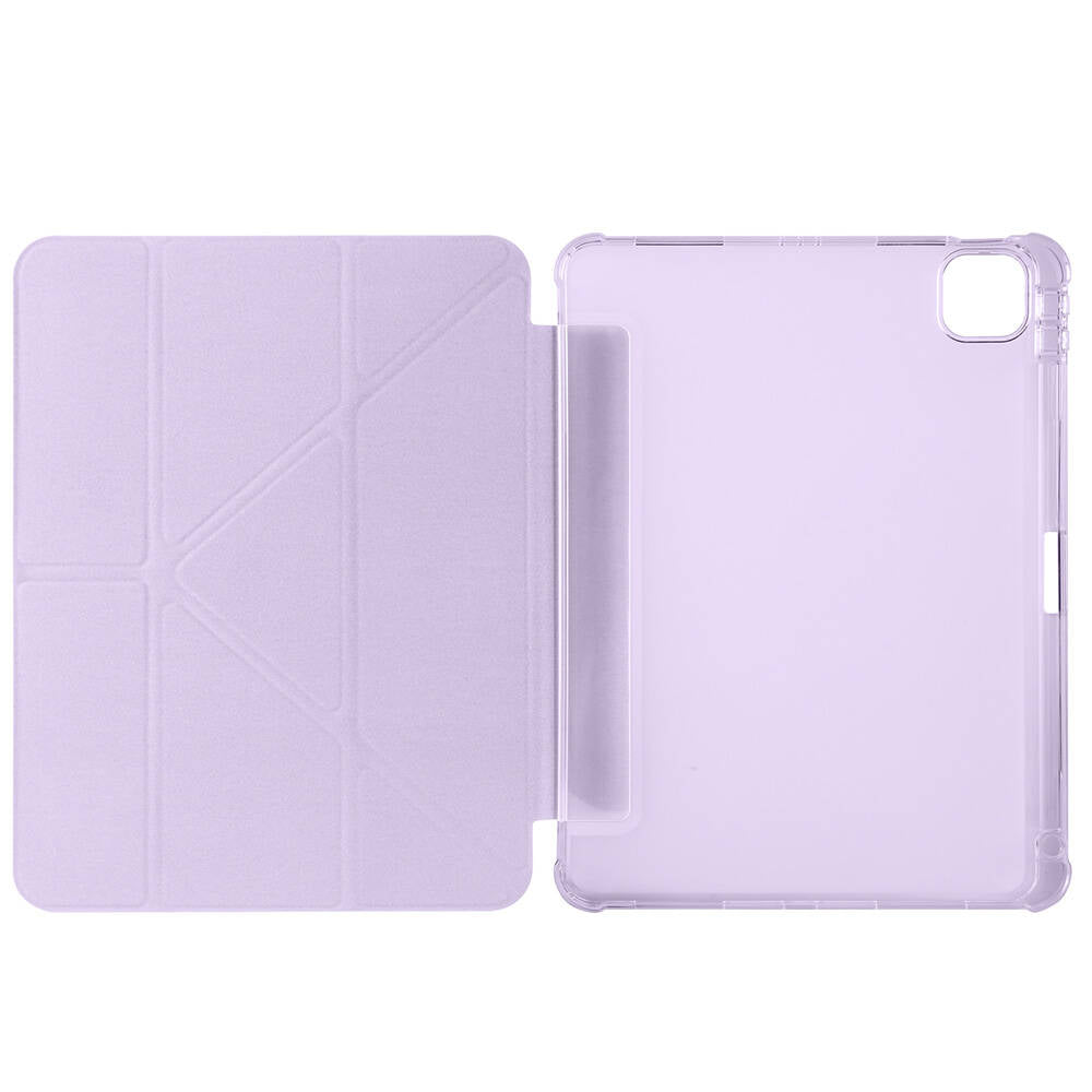 Apple iPad Air 11 2024 Kılıf Zore Tri Folding Kalem Bölmeli Standlı Kılıf Rose Gold