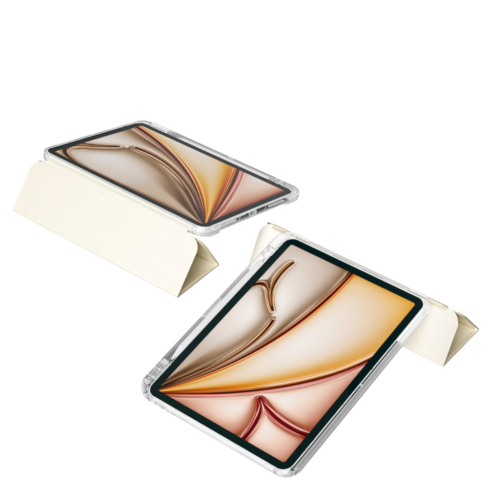 Apple iPad Air 11 2025 M3 Kılıf Magnetik Ayrılabilen Airbagli Zore Sliding Tablet Kılıfı Pembe Açık