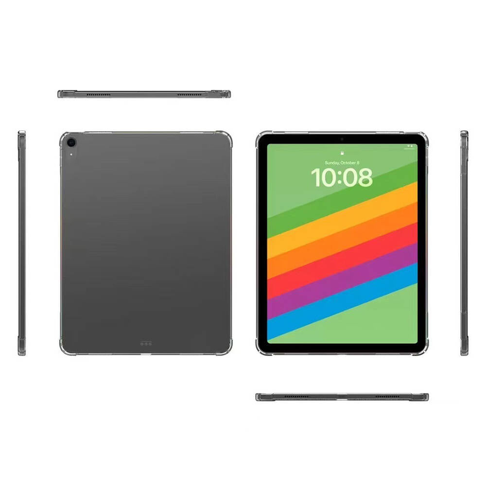 Apple iPad Air 13 2024 Kılıf Zore Tablet Nitro Anti Shock Silikon Kapak Şeffaf