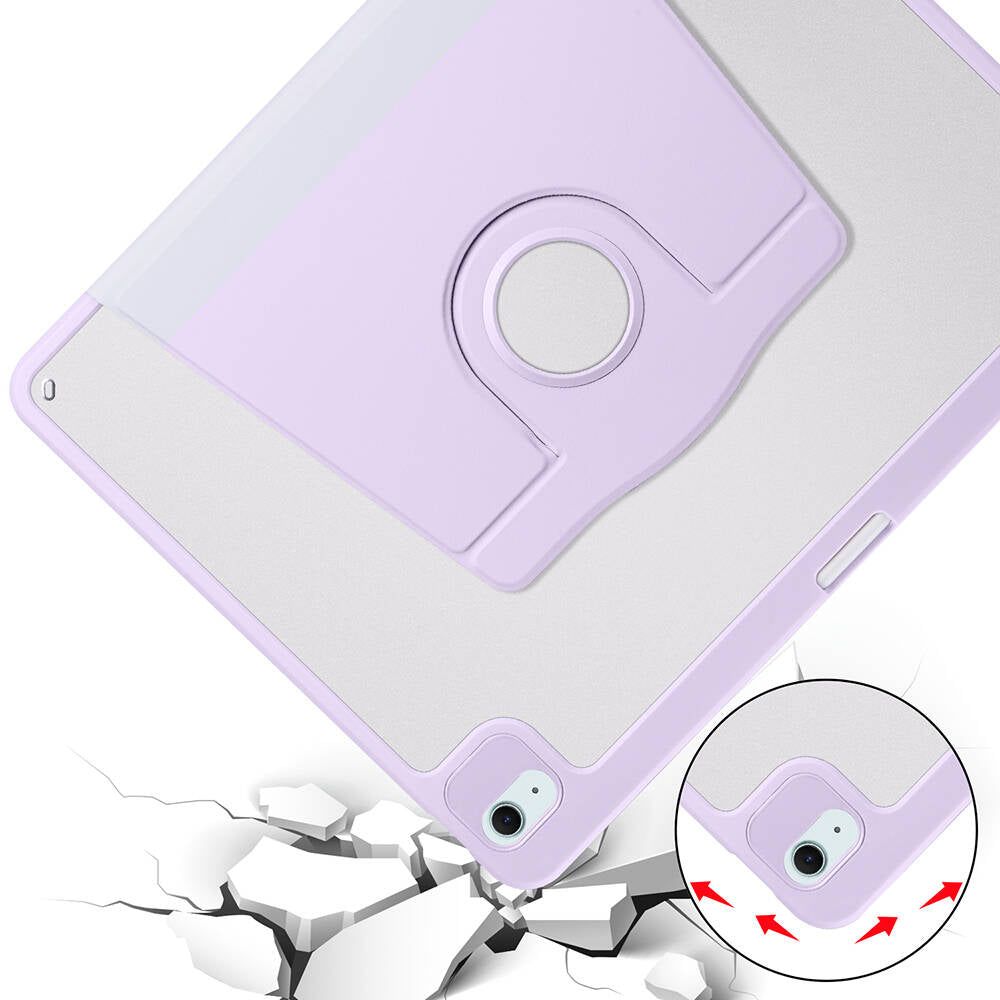 Apple iPad Air 13 2024 Kılıf Zore Termik Kalem Bölmeli Dönebilen Standlı Kılıf Lacivert