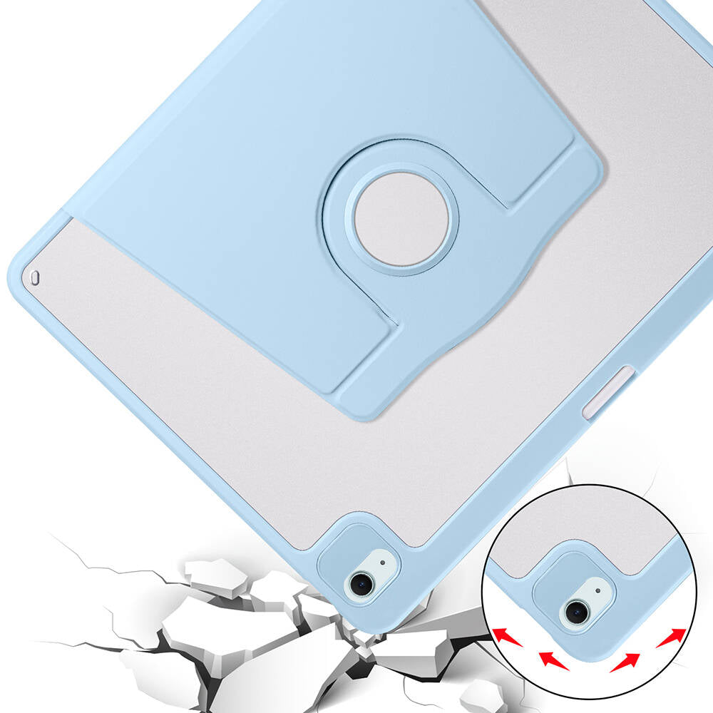 Apple iPad Air 13 2024 Kılıf Zore Termik Kalem Bölmeli Dönebilen Standlı Kılıf Açık Yeşil