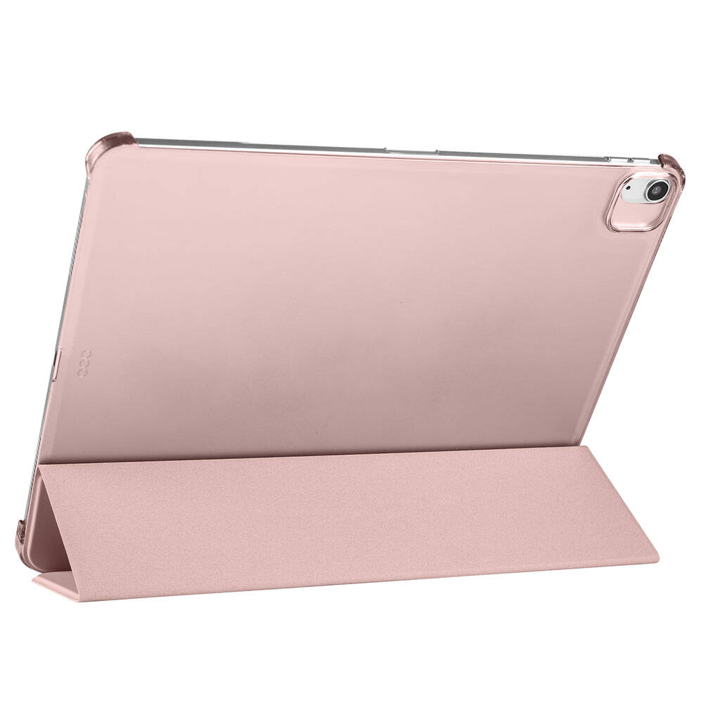Apple iPad Air 13 2024 Zore Smart Cover Kalem Bölmeli Standlı 1-1 Kılıf Pembe Koyu
