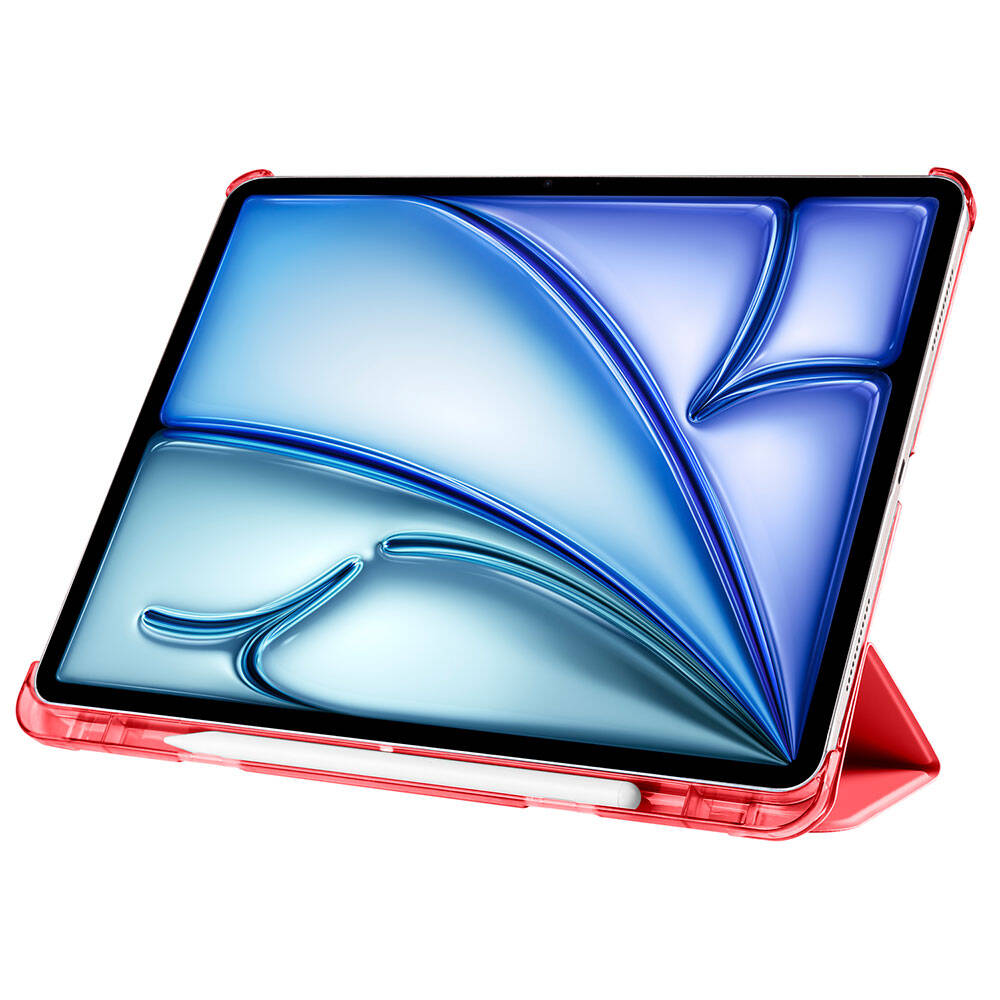 Apple iPad Air 13 2024 Zore Smart Cover Kalem Bölmeli Standlı 1-1 Kılıf Rose Gold