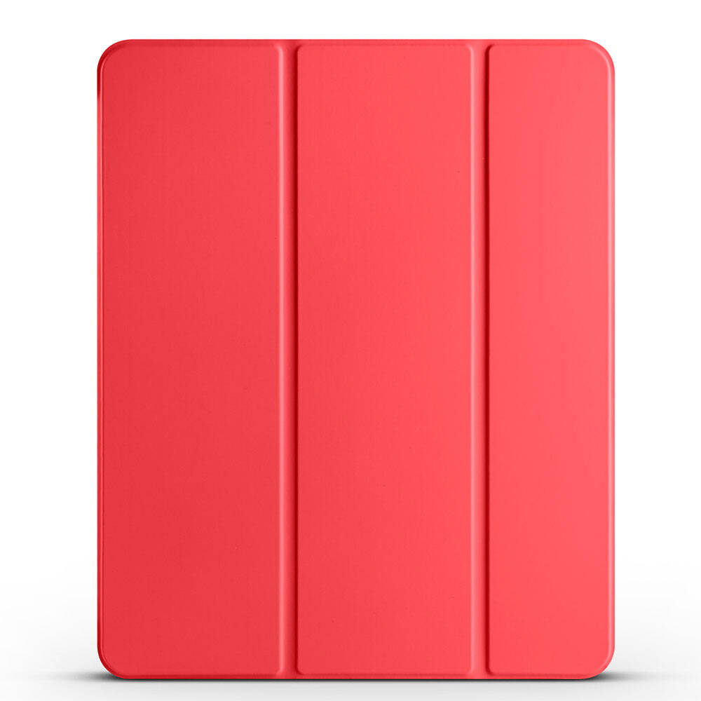 Apple iPad Air 13 2024 Zore Smart Cover Kalem Bölmeli Standlı 1-1 Kılıf Pembe Koyu