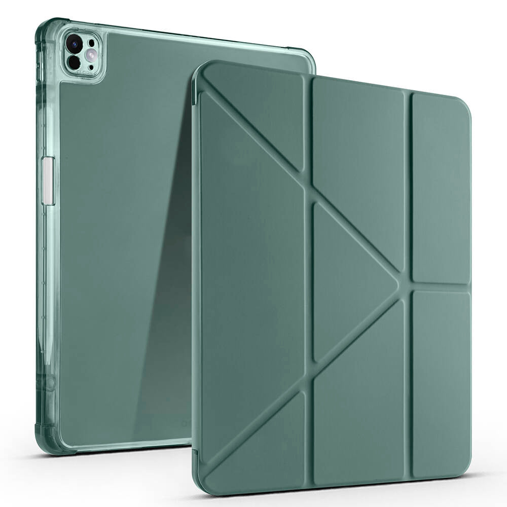 Apple iPad Pro 13 2024 Kılıf Zore Tri Folding Kalem Bölmeli Standlı Kılıf