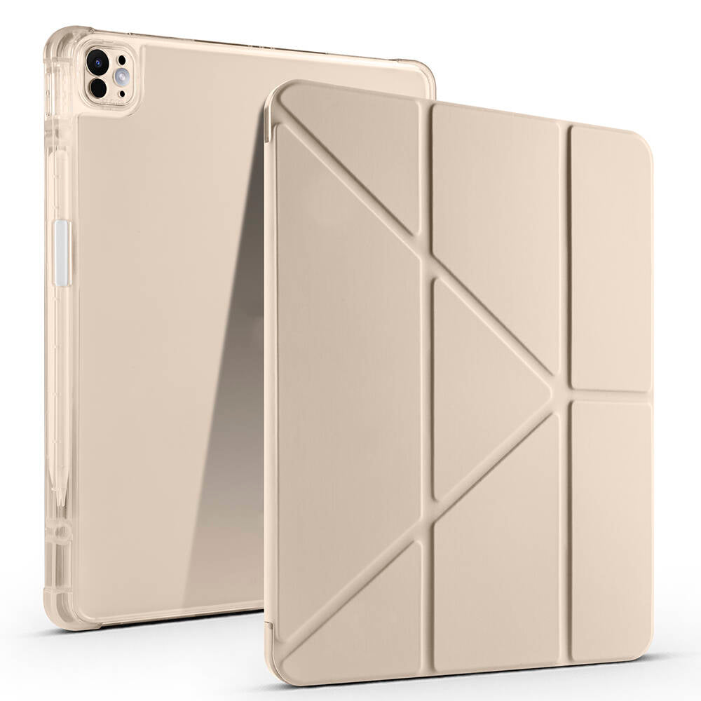 Apple iPad Pro 13 2024 Kılıf Zore Tri Folding Kalem Bölmeli Standlı Kılıf