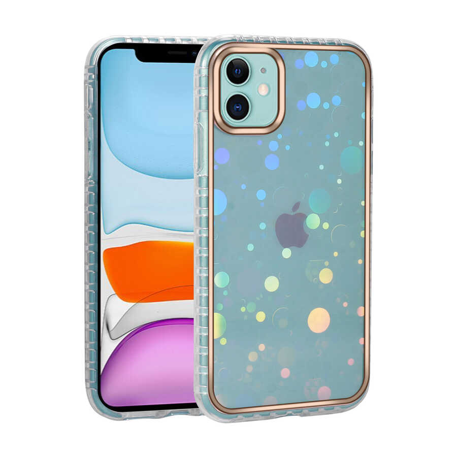 Apple iPhone 11 Kılıf Desenli Parlayan Transparan Zore Avva Kapak