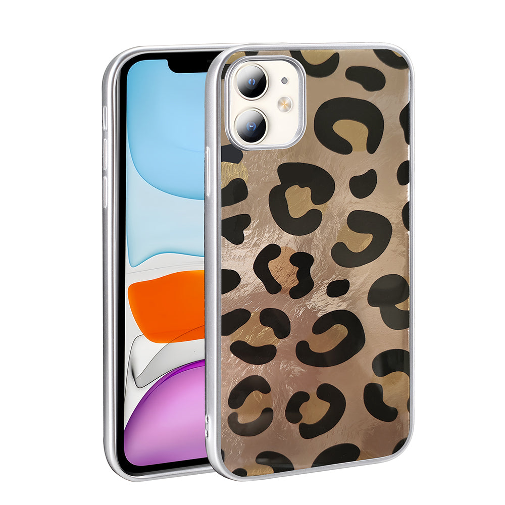 Apple iPhone 11 Kılıf Desenli Zore Mep Kapak Gold Leopar