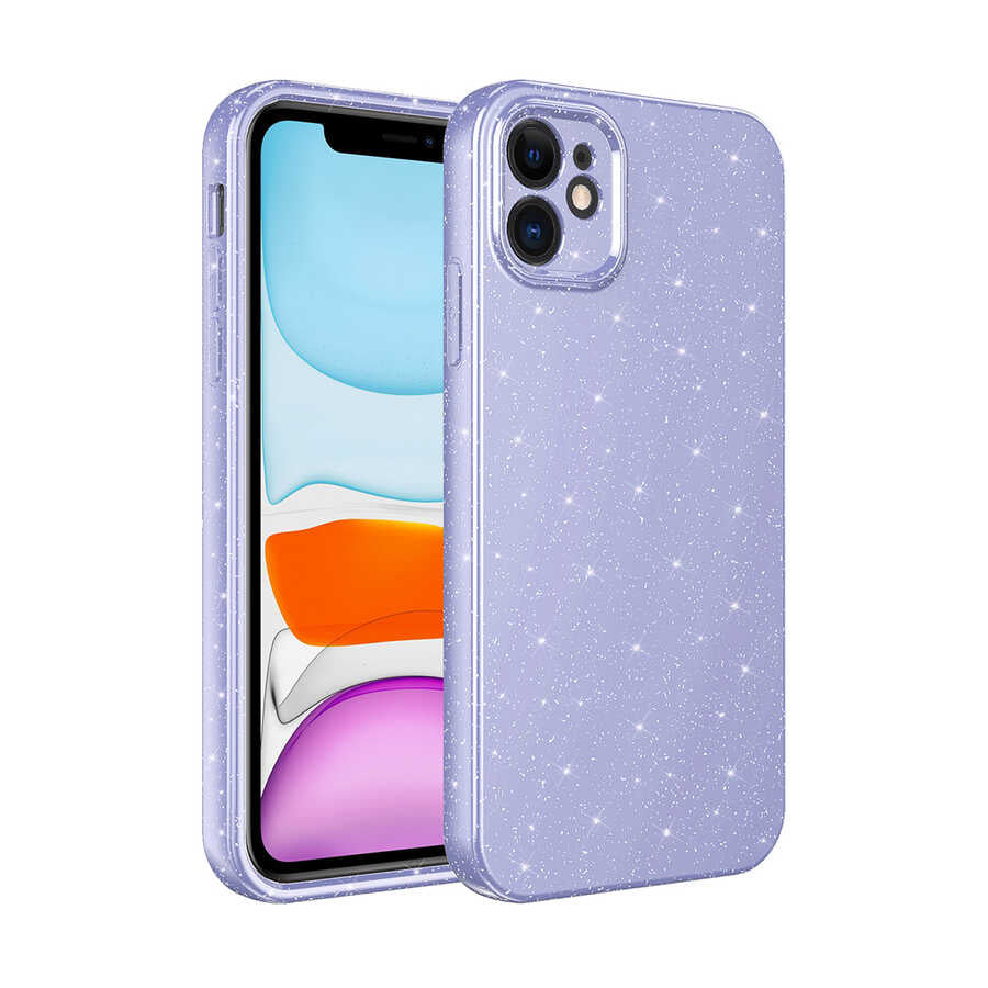 Apple iPhone 11 Kılıf Kamera Korumalı Simli Lüks Zore Koton Kapak