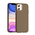 Apple iPhone 11 Kılıf M-safe Şarj Özellikli Karbon Fiber Görünümlü Zore Gros Kapak Desert Titanyum