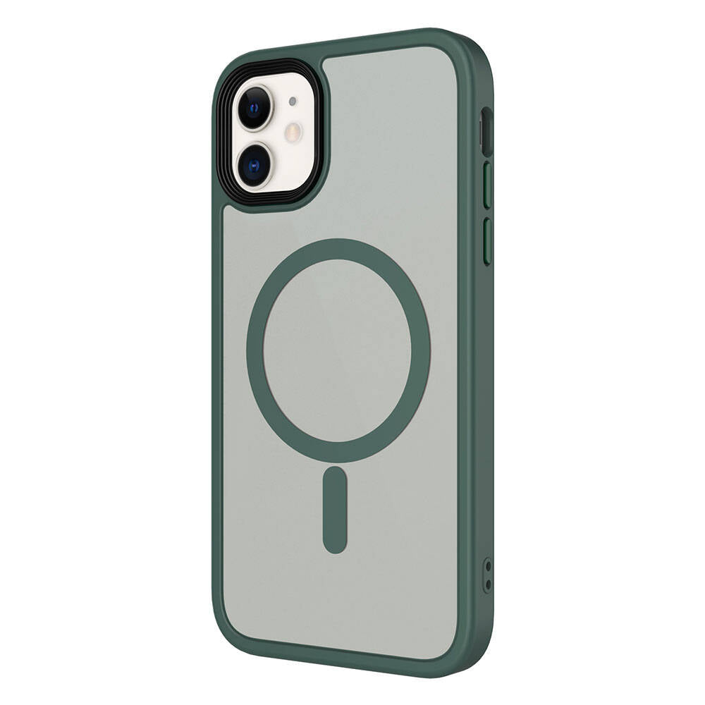 Apple iPhone 11 Kılıf Mat Arka Yüzey Wireless Şarj Özellikli Zore Flet M-safe Kapak Titanyum