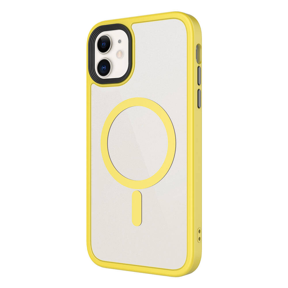 Apple iPhone 11 Kılıf Mat Arka Yüzey Wireless Şarj Özellikli Zore Flet M-safe Kapak Siyah