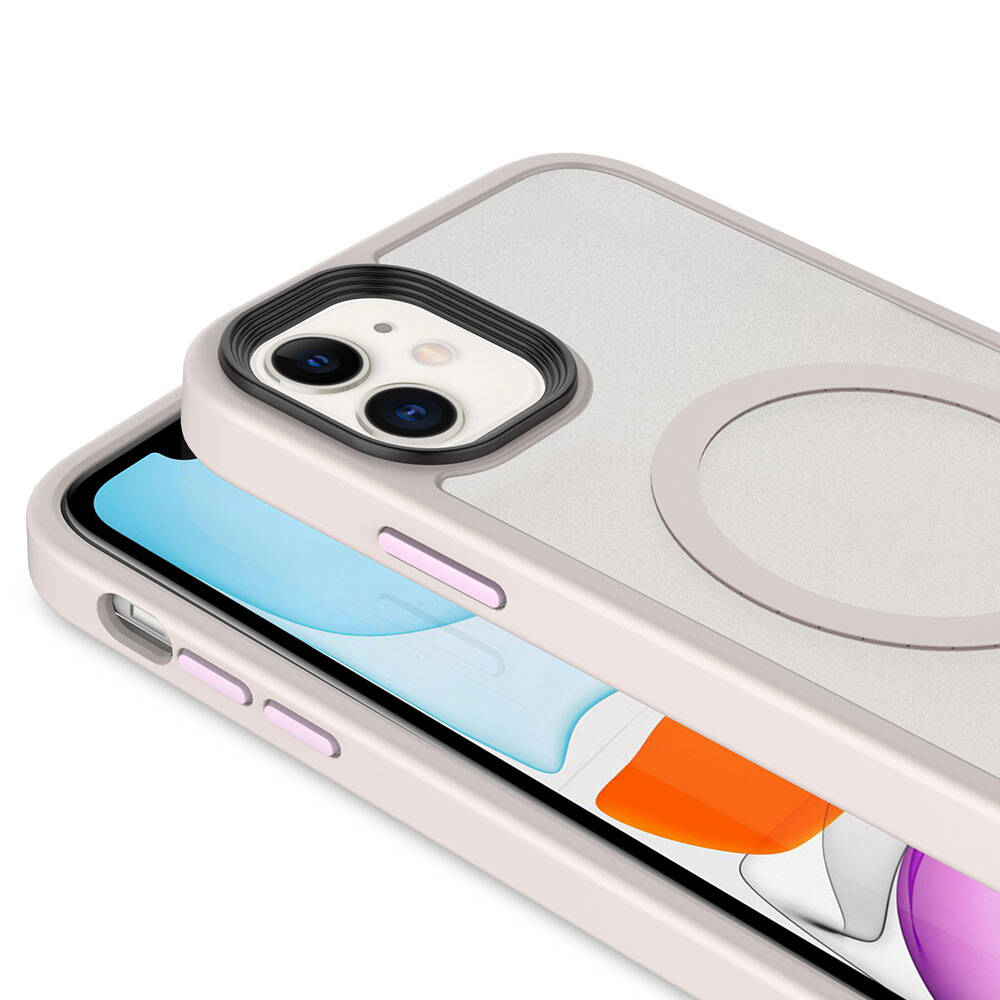 Apple iPhone 11 Kılıf Mat Arka Yüzey Wireless Şarj Özellikli Zore Flet M-safe Kapak Siyah