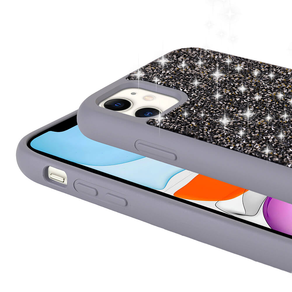 Apple iPhone 11 Kılıf Parlak Taşlı Tasarım Zore Pırlanta Kapak Pembe