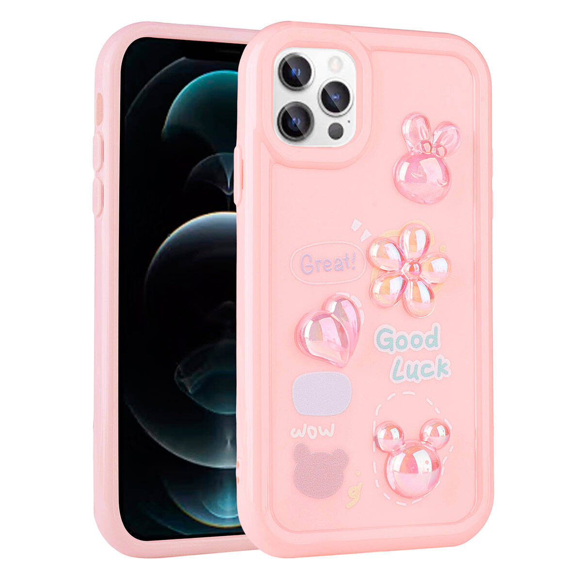 Apple iPhone 11 Pro Kılıf Kabartma Figürlü Parlak Zore Toys Silikon Kapak