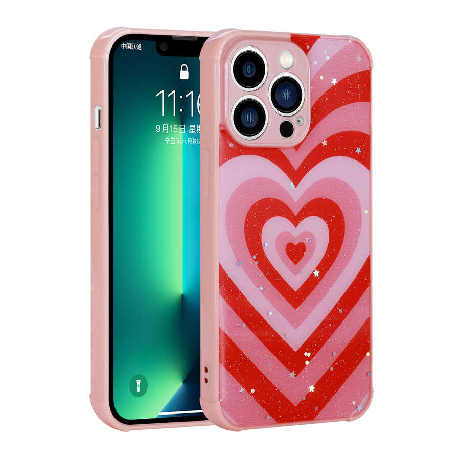 Apple iPhone 11 Pro Kılıf Simli Desenli Kamera Korumalı Parlak Zore Popy Kapak