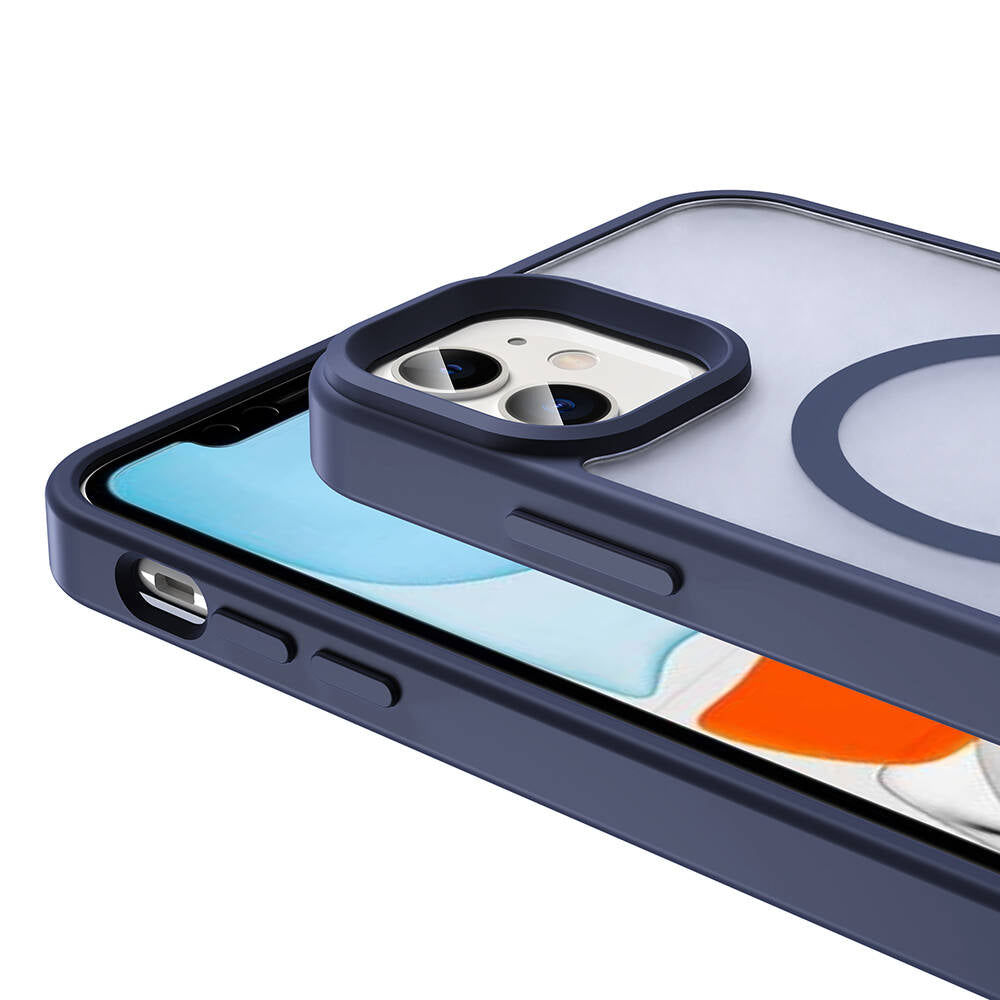 Apple iPhone 12 Kılıf M-safe Şarj Özellikli Mat Arka Yüzey Zore Sio Kapak Koyu Yeşil