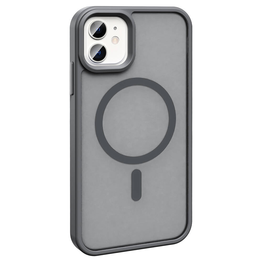 Apple iPhone 12 Kılıf M-safe Şarj Özellikli Mat Arka Yüzey Zore Sio Kapak Lila