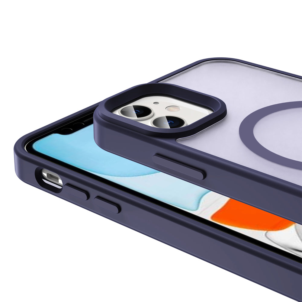 Apple iPhone 12 Kılıf M-safe Şarj Özellikli Mat Arka Yüzey Zore Sio Kapak Gri