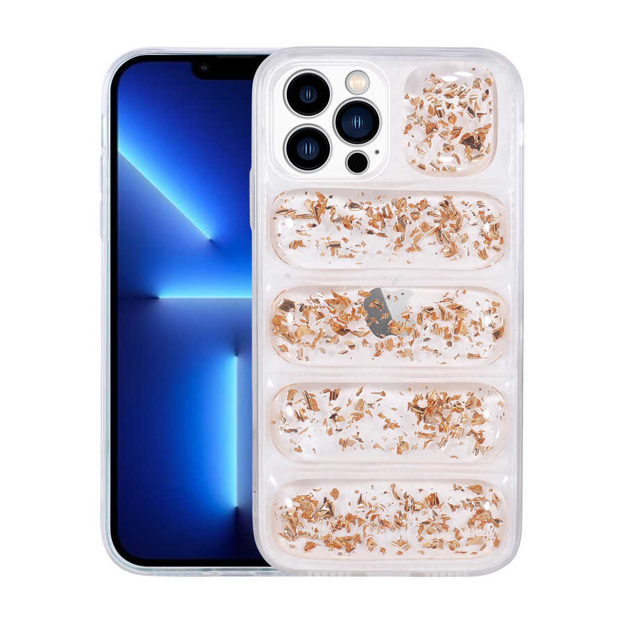Apple iPhone 12 Pro Kılıf Kamera Korumalı Simli Airbag'li Zore Dalga Kapak