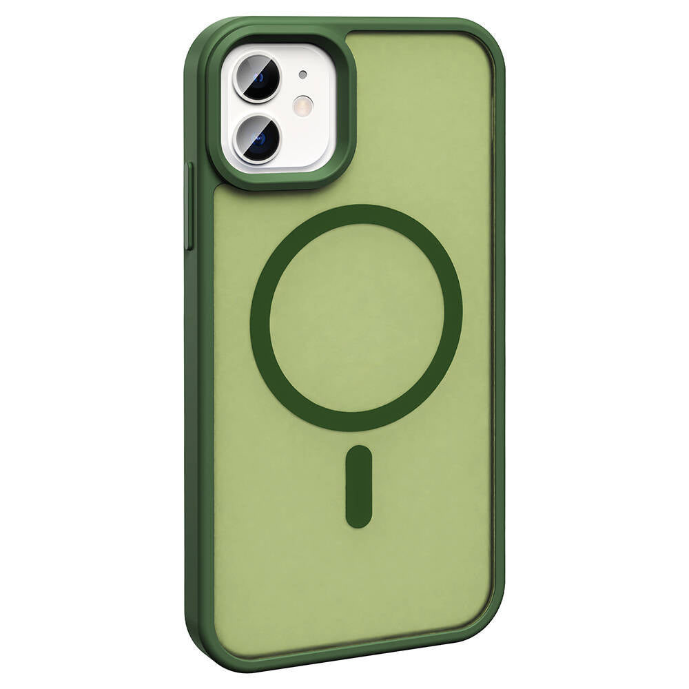 Apple iPhone 12 Pro Kılıf Magsafe Şarj Özellikli Mat Arka Yüzey Zore Sio Kapak Koyu Mor