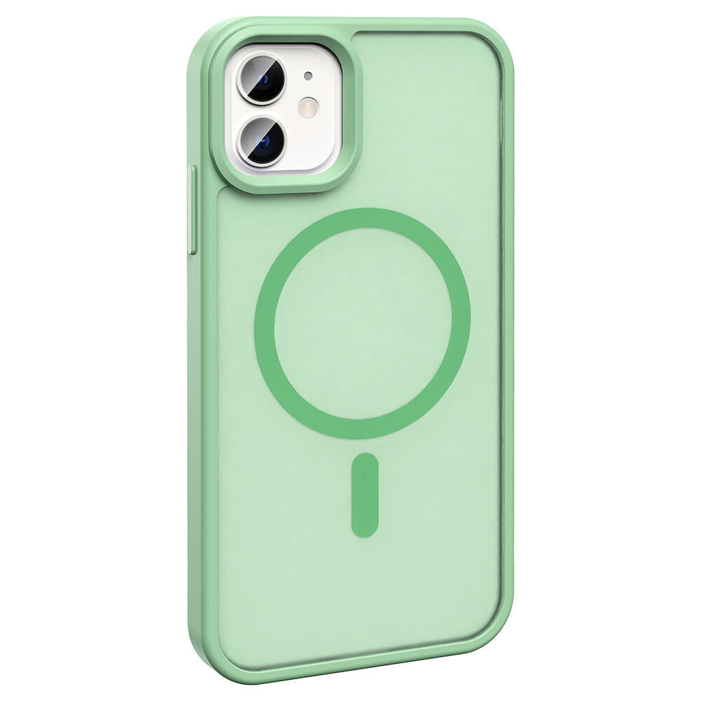 Apple iPhone 12 Pro Kılıf M-safe Şarj Özellikli Mat Arka Yüzey Zore Sio Kapak Gri