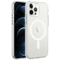 Apple iPhone 12 Pro Kılıf Zore M-safe Şarj Özellikli Buzlu Transparan C-Pro Sert Kapak