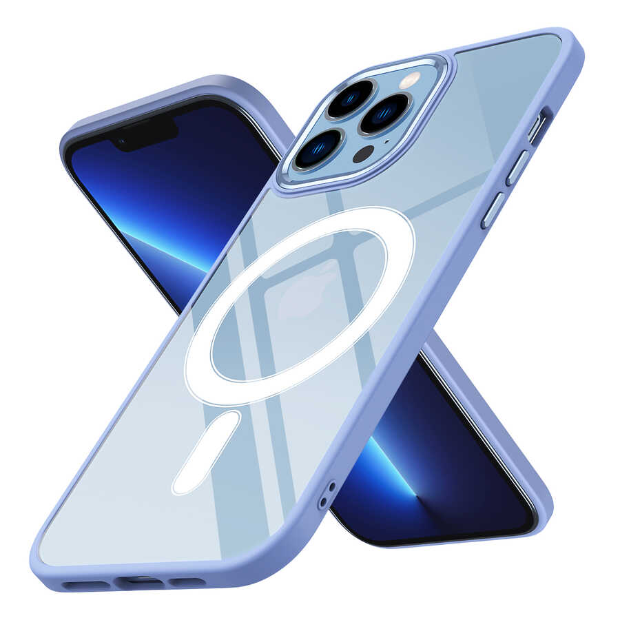 Apple iPhone 12 Pro Max Kılıf Wireless Şarj Özellikli Zore Krom M-safe Silikon Kapak